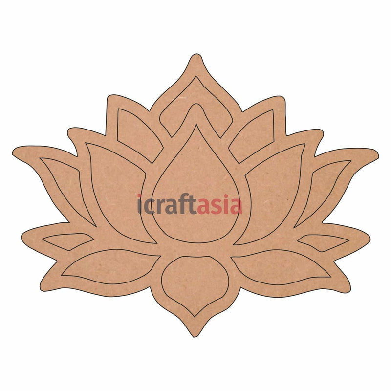 Lotus Pre Marked Cutouts MDF for Art and Craft