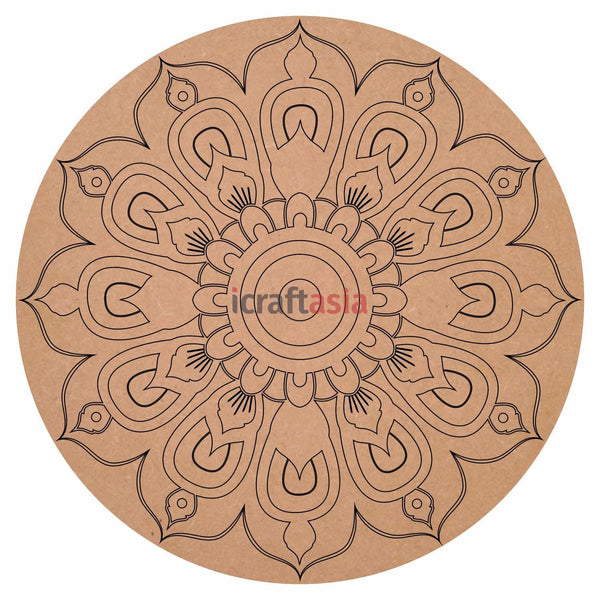 Pre-Marked Mandala Design Cutouts MDF for Art and Craft