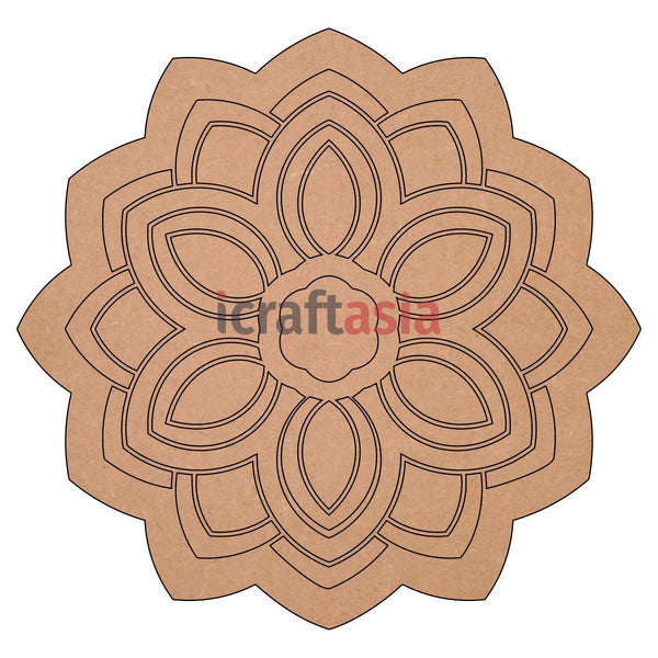 Pre-Marked Mandala Design Cutouts MDF for Art and Craft