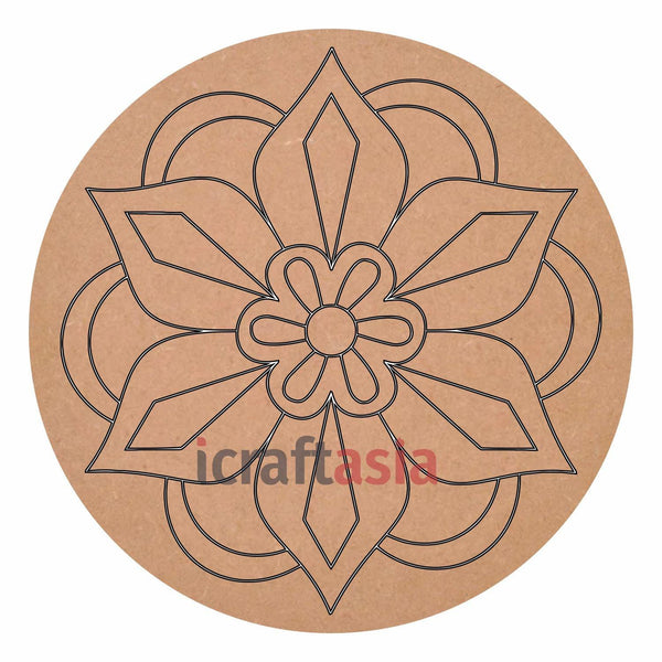 Pre-Marked Mandala Circle Design Cutouts MDF for Art and Craft