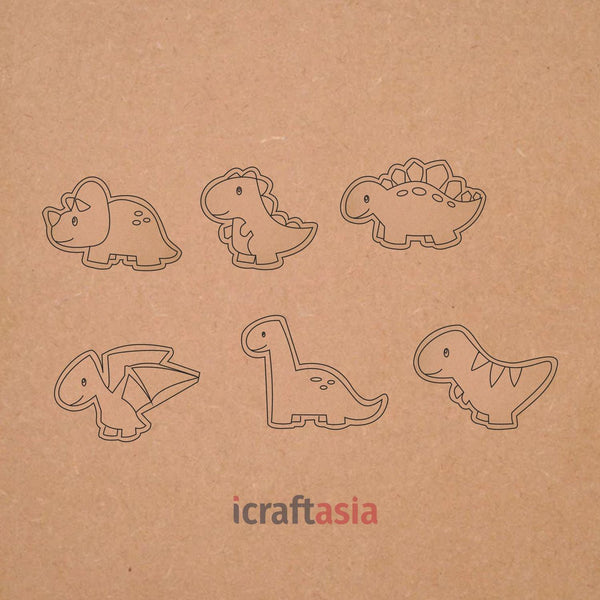 Dino Nuggets Pre Marked Cutouts MDF for Art and Craft