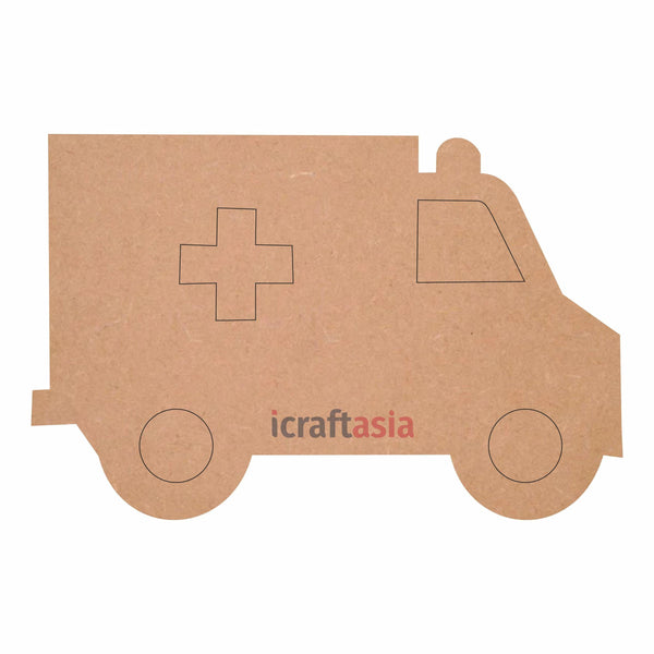 Ambulance Cutout Shaped MDF Base for Painting