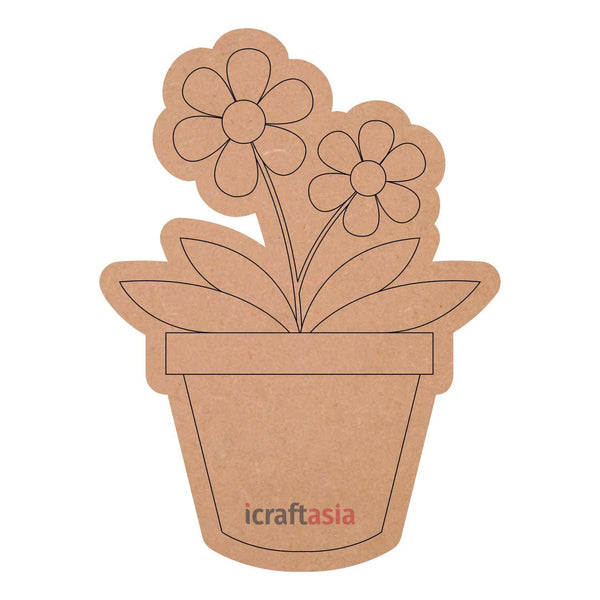 Flower Pot Pre Marked Cutouts MDF for Art and Craft