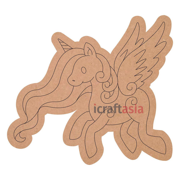 Unicorn Shape Pre Marked Cutouts MDF for Art and Craft