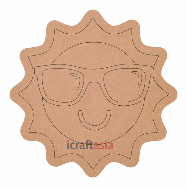 Sun in sunglasses Pre Marked Cutouts MDF for Art and Craft