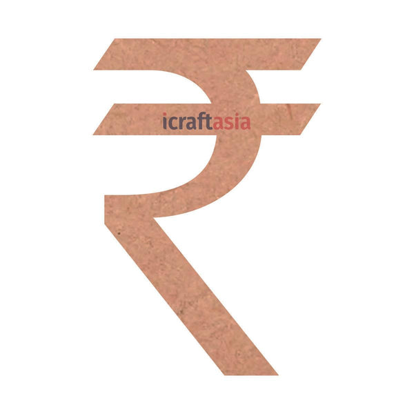 MDF Indian Rupee Icon Cutout for Painting