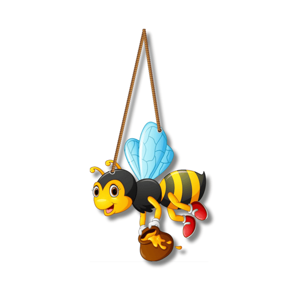 Honey Bee Decorative Wall Hanging Wooden Art