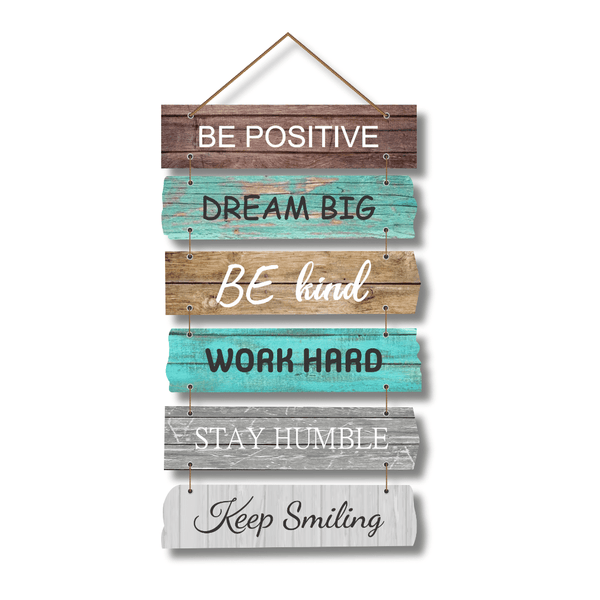 Be Positive Decorative Wall Hanging Wooden Art