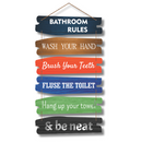 Bathroom Rules Wooden Wall Hanging - ICraft asia