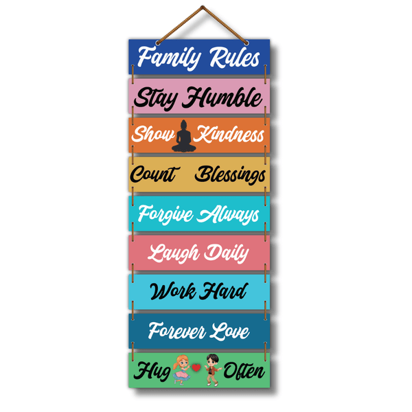 Family rules wall hanging