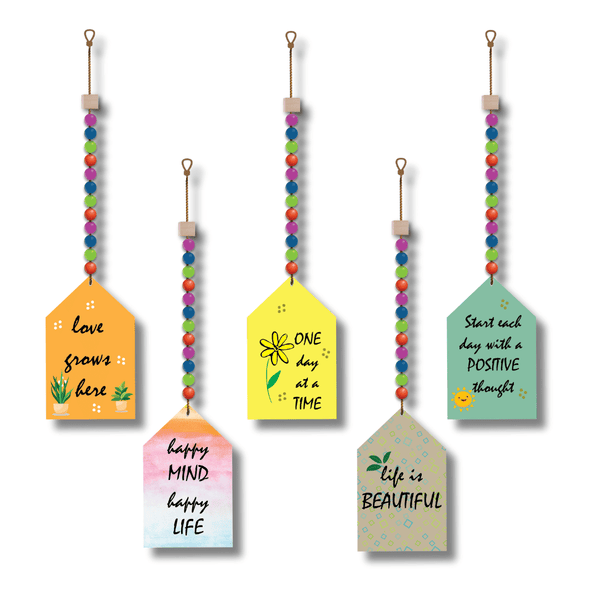 Good Vibes Wooden Beaded Hut Wall Hangings