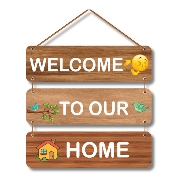 Welcome To Our Home Wooden Wall Hanging