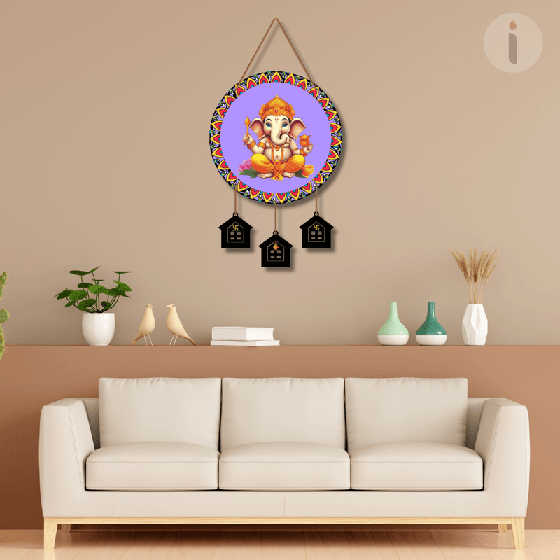 Ganapti Wooden Wall Hanging