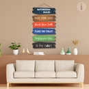 Bathroom Rules Wooden Wall Hanging - ICraft asia