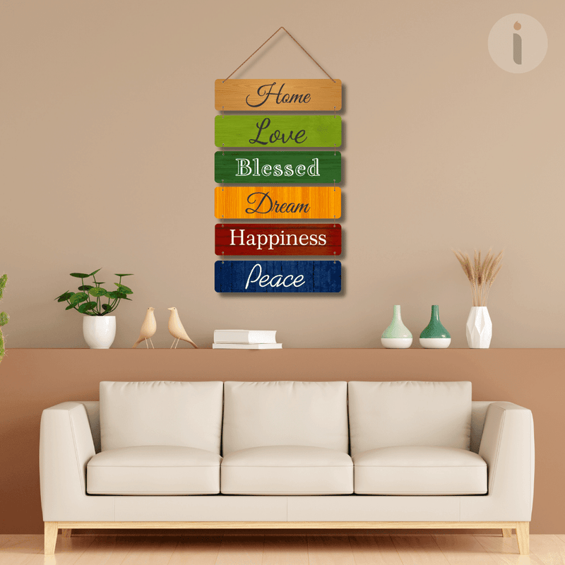 Home, Love, Blessed Wooden Wall Hanging