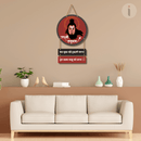 Hanuman Mantra with Photo Round Shape Wooden Wall Hanging - ICraft asia