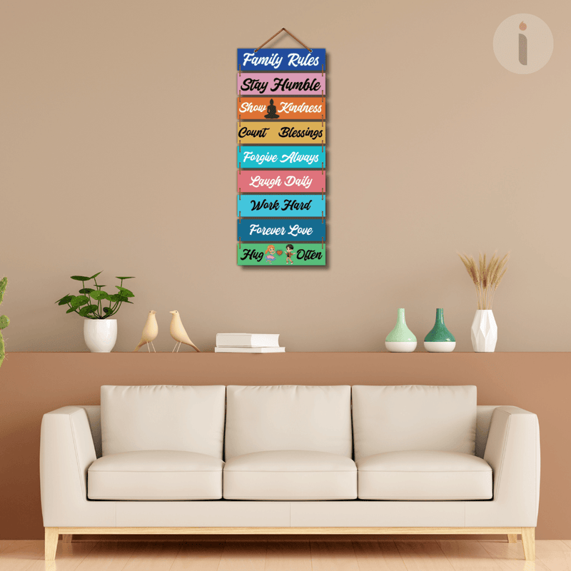 Family rules wall hanging