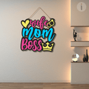 Wife-Mom Boss Wooden Wall Hanging - ICraft asia