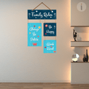 Family Rules Be Happy Wooden Wall Hanging - ICraft asia