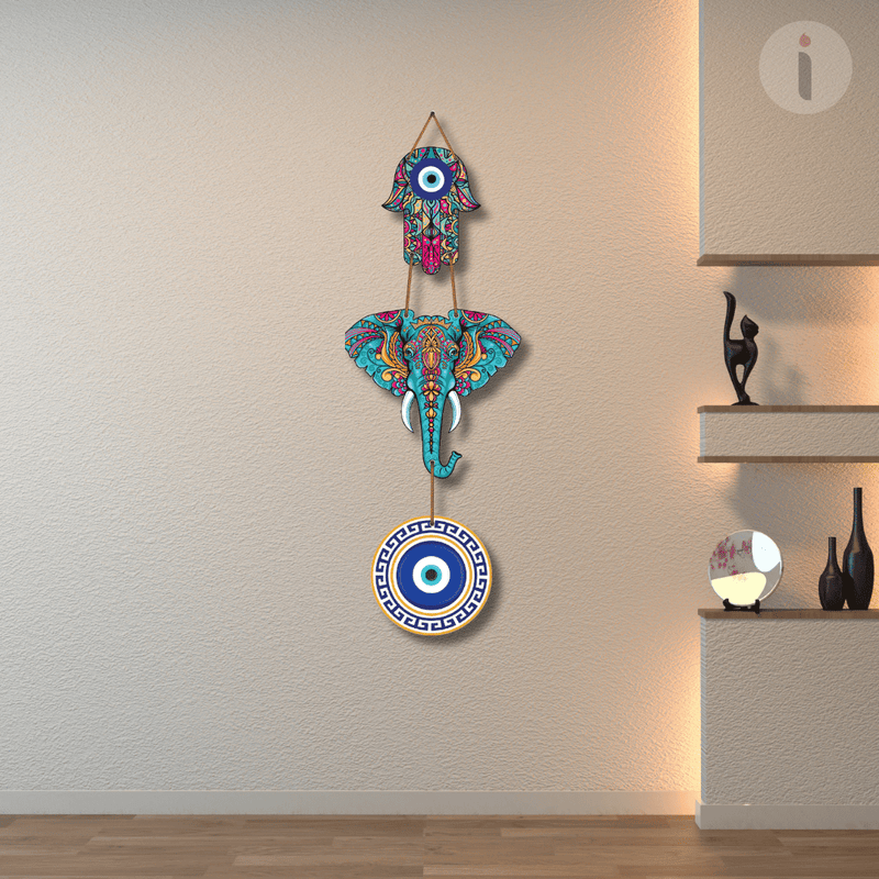 Elephant Evil Eye Wall Hanging