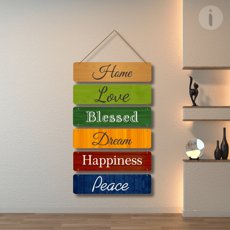 Home, Love, Blessed Wooden Wall Hanging