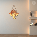 Ganesha Face Wooden Wall Hanging - ICraft asia