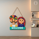Rajasthani Couple Cute Indian Traditional Of Rajasthan Wooden Wall Hanging - ICraft asia