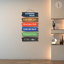 Bathroom Rules Wooden Wall Hanging - ICraft asia