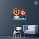Rajasthani Couple Cute Indian Traditional Of Rajasthan Wooden Wall Hanging - ICraft asia