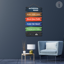 Bathroom Rules Wooden Wall Hanging - ICraft asia