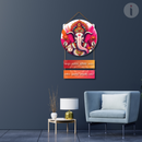 Shree Vakratunda Mahakaya Mantra With Photo Wooden Wall Hanging - ICraft asia