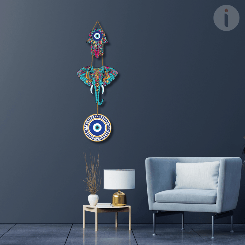 Elephant Evil Eye Wall Hanging