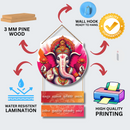 Shree Vakratunda Mahakaya Mantra With Photo Wooden Wall Hanging - ICraft asia