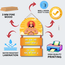 Lord Hanuman & Mantra Wooden Wall Hanging - ICraft asia