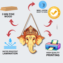 Ganesha Face Wooden Wall Hanging - ICraft asia