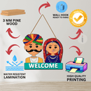 Rajasthani Couple Cute Indian Traditional Of Rajasthan Wooden Wall Hanging - ICraft asia