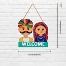 Rajasthani Couple Cute Indian Traditional Of Rajasthan Wooden Wall Hanging - ICraft asia
