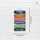 Bathroom Rules Wooden Wall Hanging - ICraft asia
