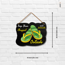 Keep Your Chappal And Attitude Outside Wall Door Sign Wooden Hanging - ICraft asia