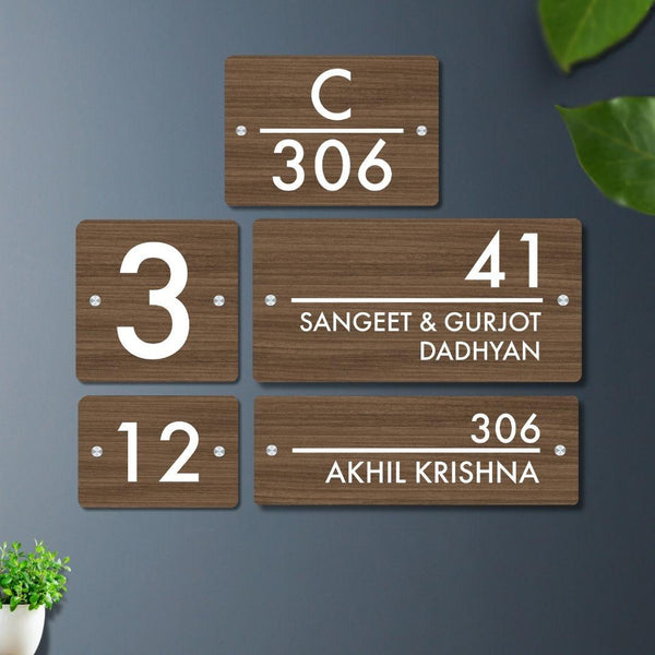 Futura (Contemporary Wood) - House Number/Name Sign