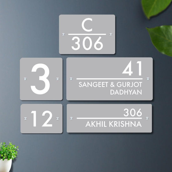 Futura (Grey White) - Contemporary House Number/Name Sign