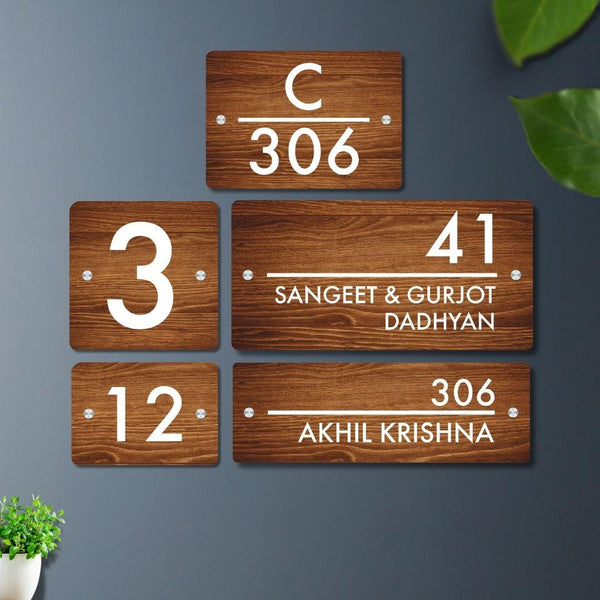 Futura (Wooden) - Contemporary House Number/Name Sign