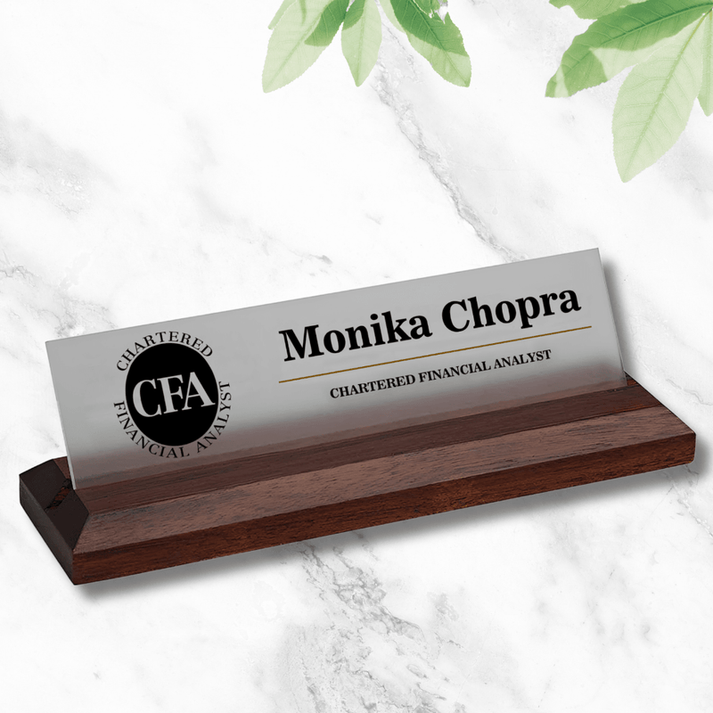 Office Desk Name Plate - Chartered Financial Analyst (CFA)