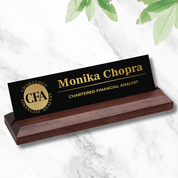 Office Desk Name Plate - Chartered Financial Analyst (CFA)