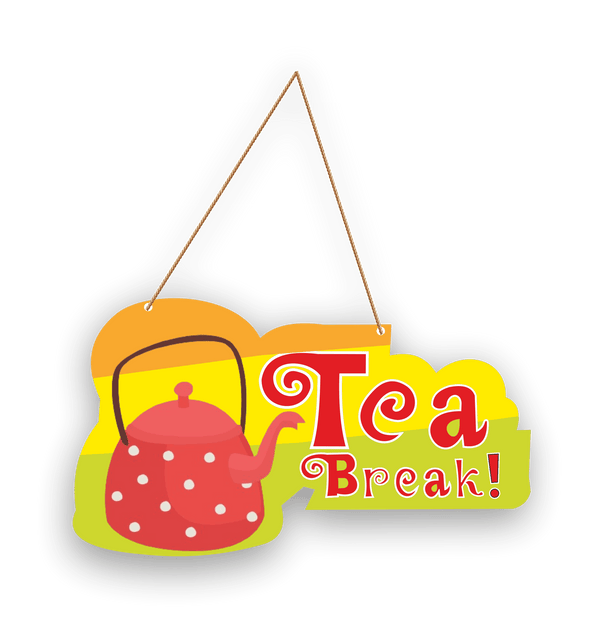 Tea Break Decorative Wall Hanging Wooden Art