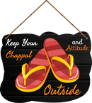Keep Your Chappal And Attitude Outside Wall Door Sign Wooden Hanging - ICraft asia