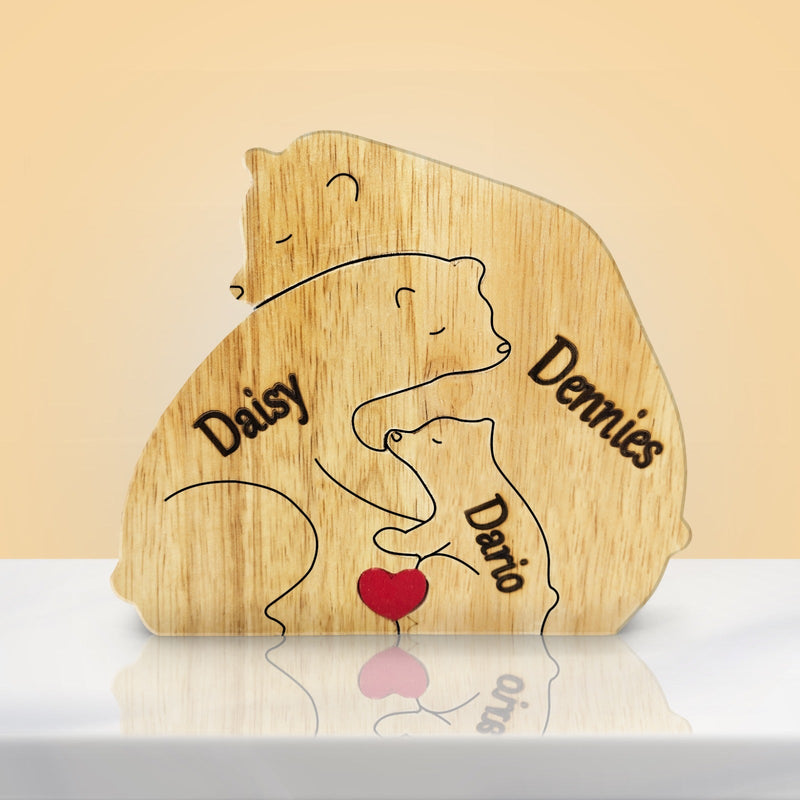 Bear Hug Bunch - Customizable Wood Puzzle