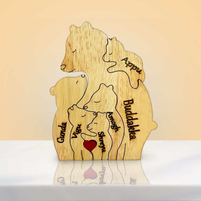 Bear Hug Bunch - Customizable Wood Puzzle