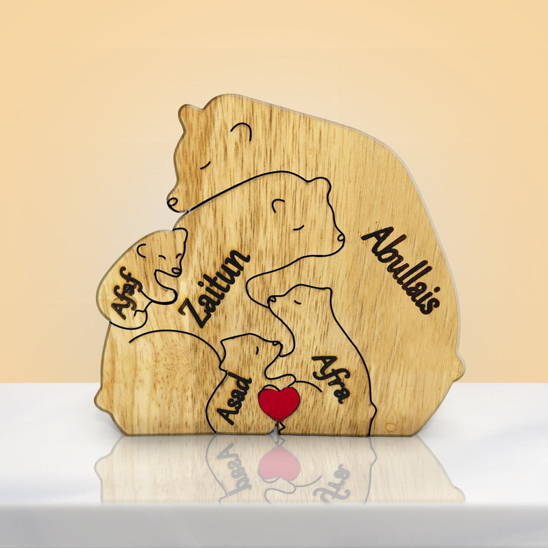 Bear Hug Bunch - Customizable Wood Puzzle