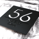 Laser Cut Matt Black & White Marble Door Number Address Plaques Wall Signs - ICraft asia